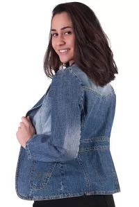 Damen Jeansjacke mit großem Kragen