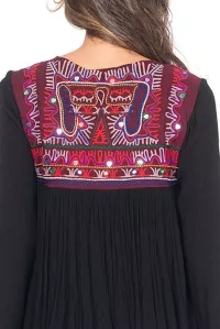 Damen Tunika schwarz mit Ethno Muster