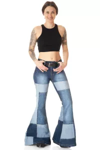 Damen Jeans Mega Schlaghose »STAR DEJA-VU«