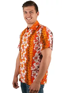 Herren Hawaiihemd Kurzarm orange