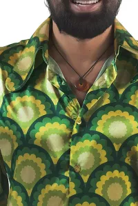 Herren 70er Hemd mit Dackelohrkragen grün gelb