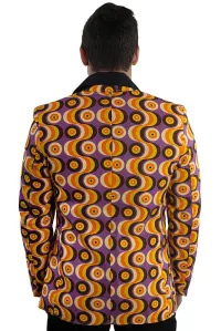 Herren 70er Sakko »WAVES« gelb violett