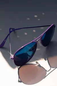 70er Pilotenbrille lila Sonnenbrille blau verspiegelt