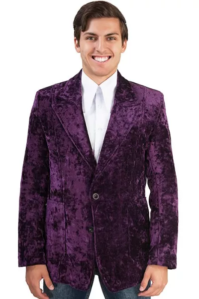 Men's 70s jacket velvet purple