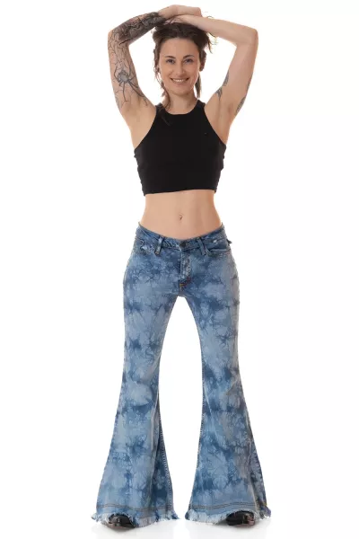 Women's jeans mega flared trousers 