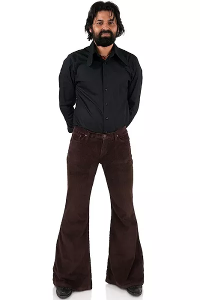 Men's corduroy flared trousers brown