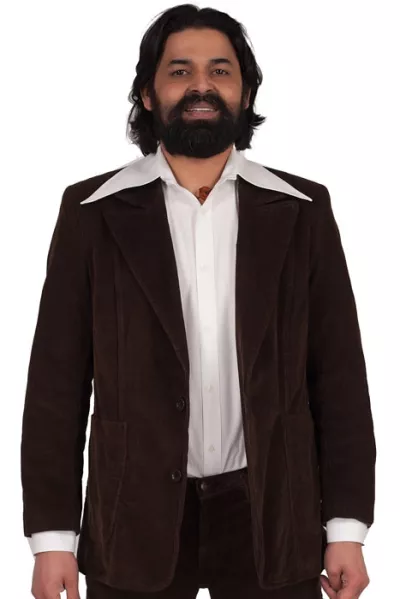 Men's 70s corduroy jacket brown