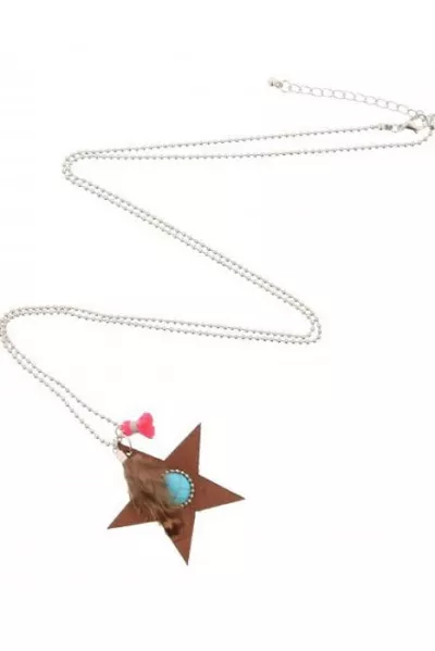 Long necklace with star brown Ibiza style