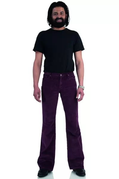 Men's corduroy bootcut trousers wine red