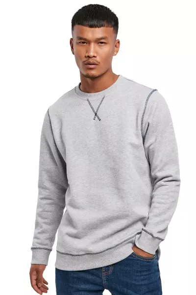 Men's sweatshirt light gray made from organic cotton