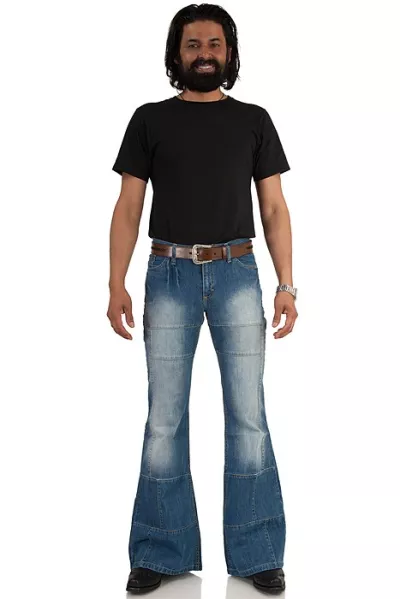 Men's flare jeans patchwork 