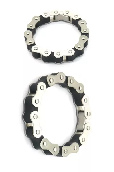 Black men's bracelet - steel chain