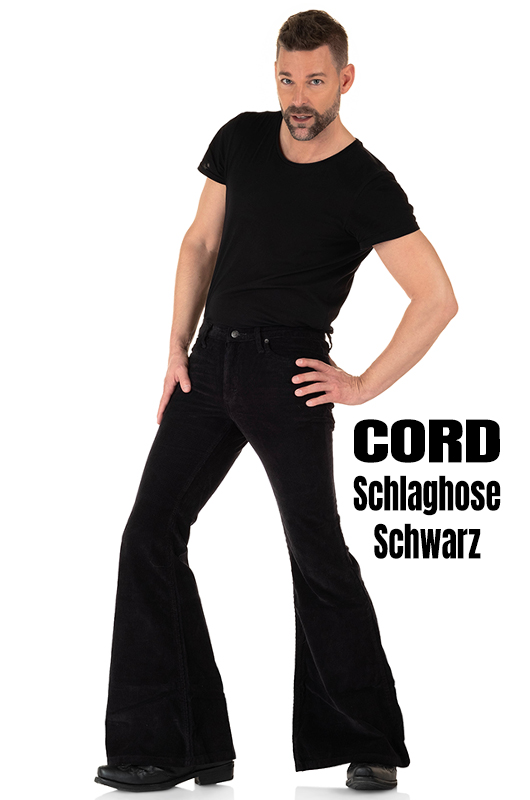 Herren Cordschlaghose Schwarz