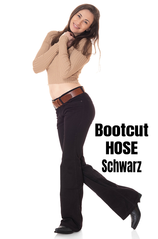 Damen Bootcut Hose Schwarz